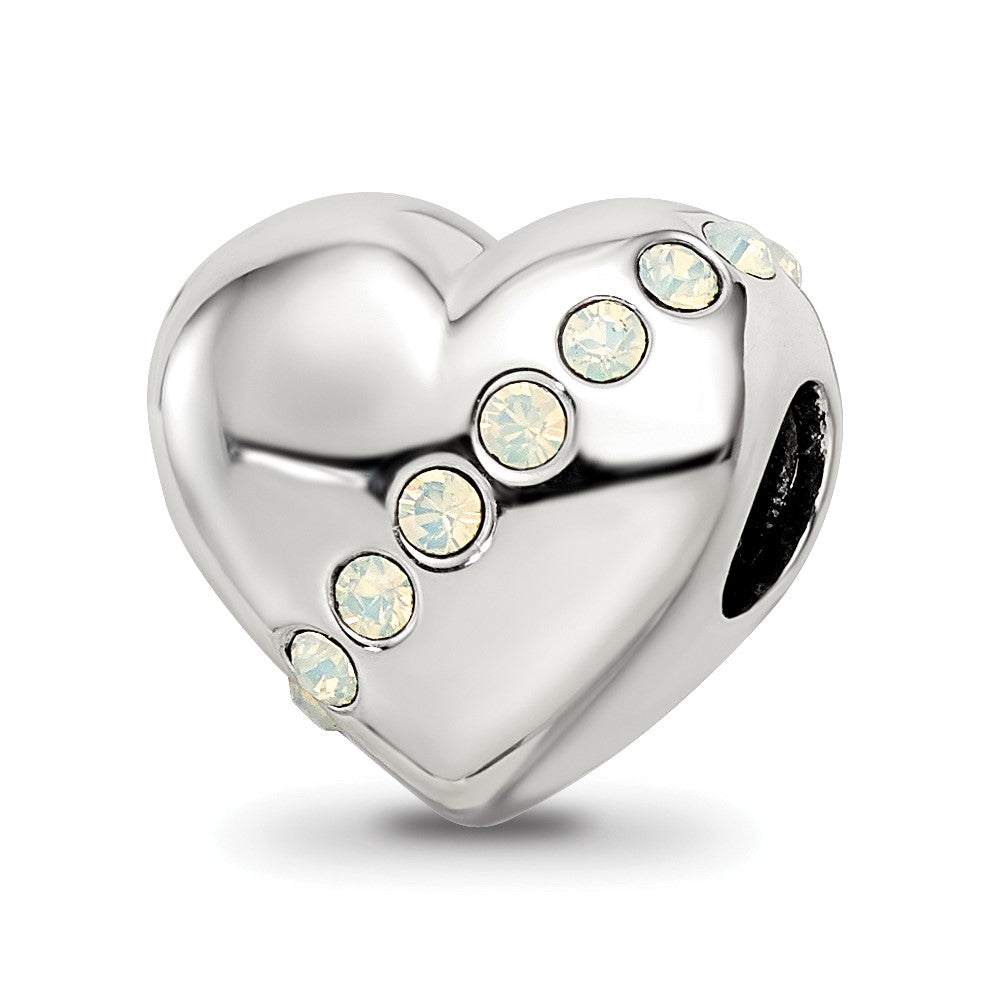 Sterling Silver Reflections Crystals Mother Heart Bead