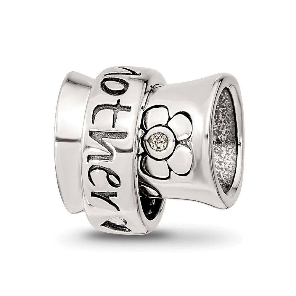 Sterling Silver Reflections Crystals Mother Spinner Bead