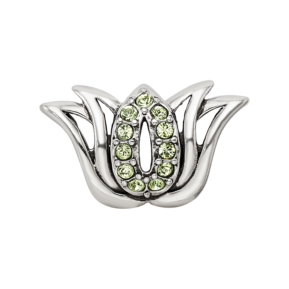 Sterling Silver Reflections with Crystals PavÇ Lotus Bead