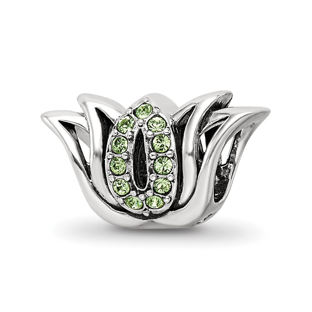Sterling Silver Reflections with Crystals PavÇ Lotus Bead