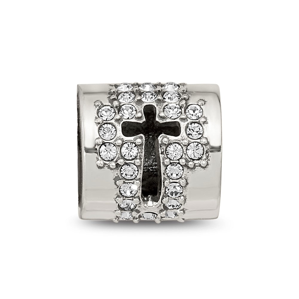Sterling Silver Reflections Crystals Faith Cross Bead