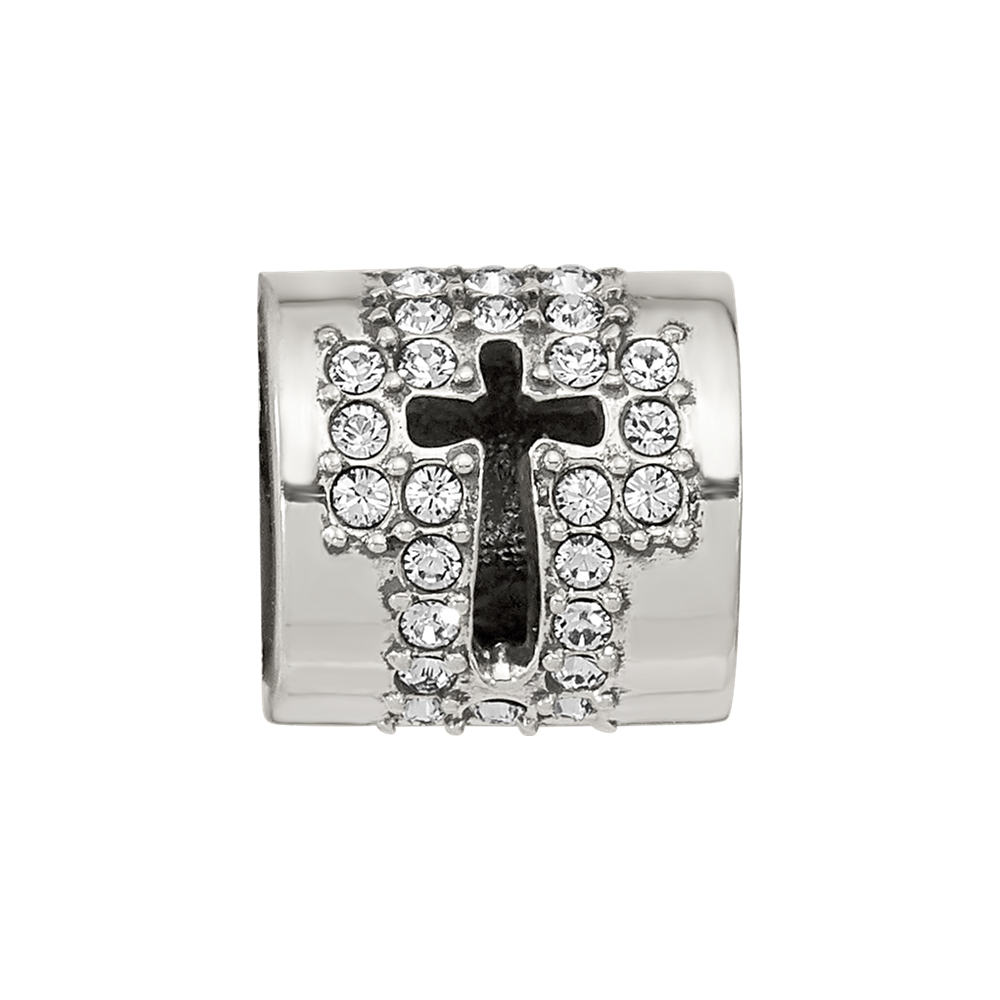 Sterling Silver Reflections Crystals Faith Cross Bead