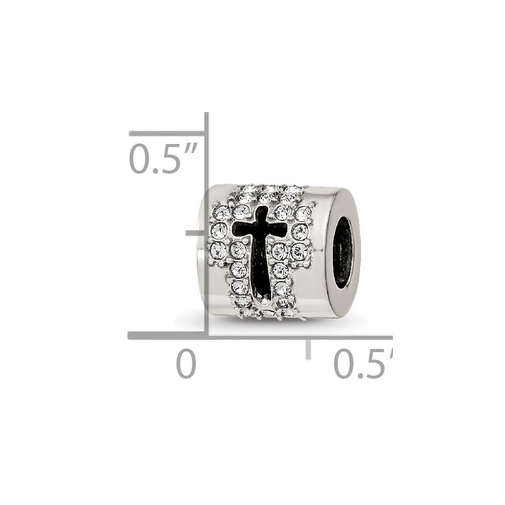 Sterling Silver Reflections Crystals Faith Cross Bead