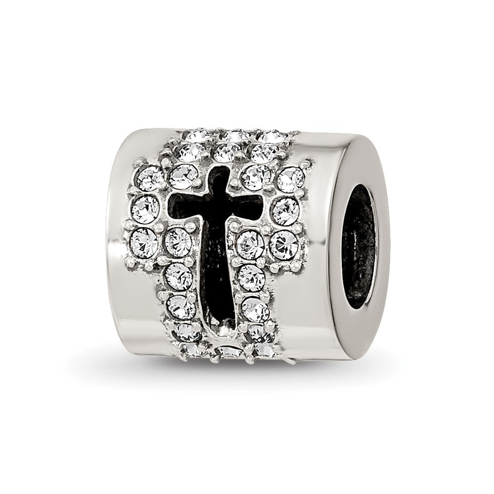 Sterling Silver Reflections Crystals Faith Cross Bead