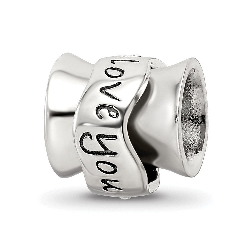 Sterling Silver Reflections Crystals I Love You Spinner Bead