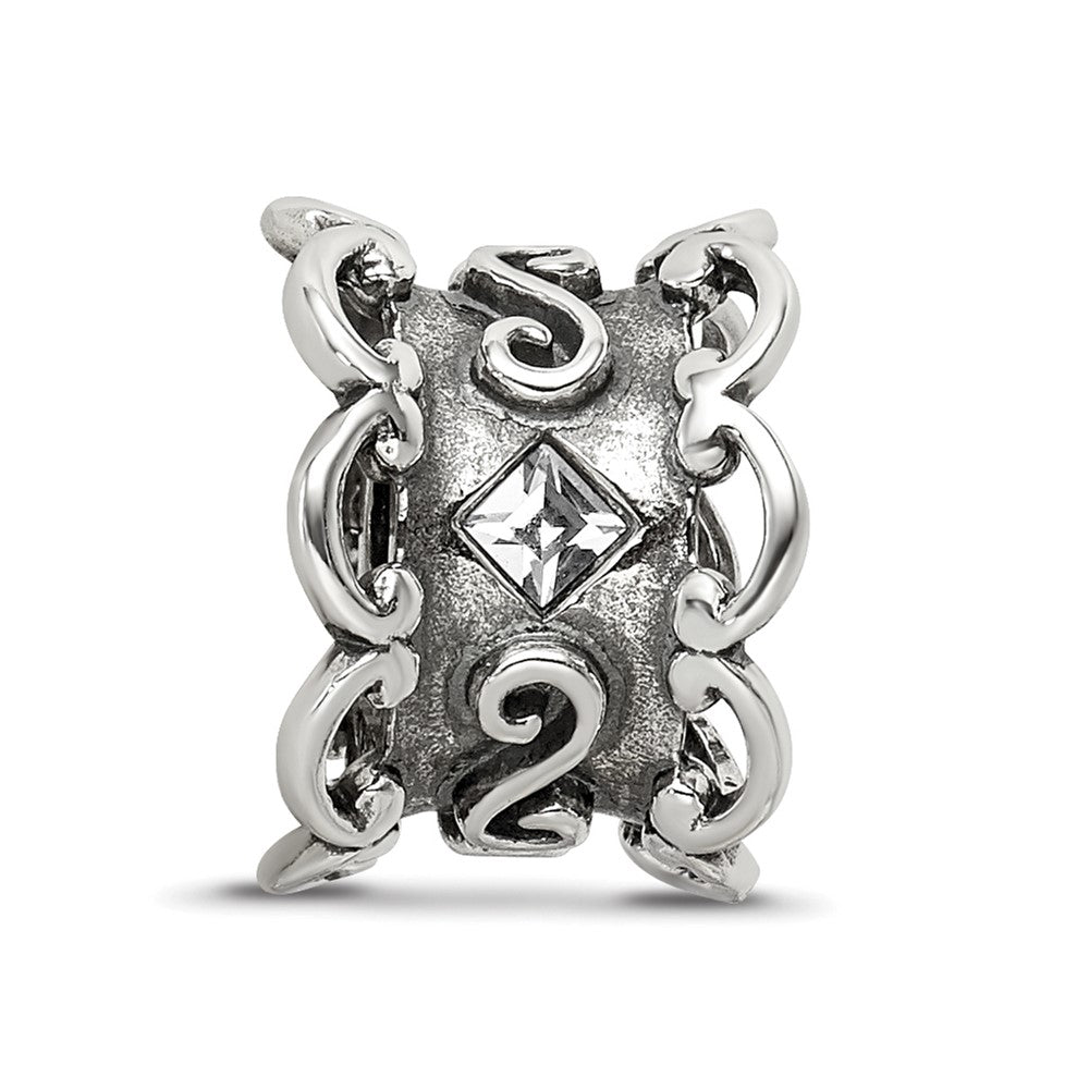 Sterling Silver Reflections Crystal Bridal Garter Bead