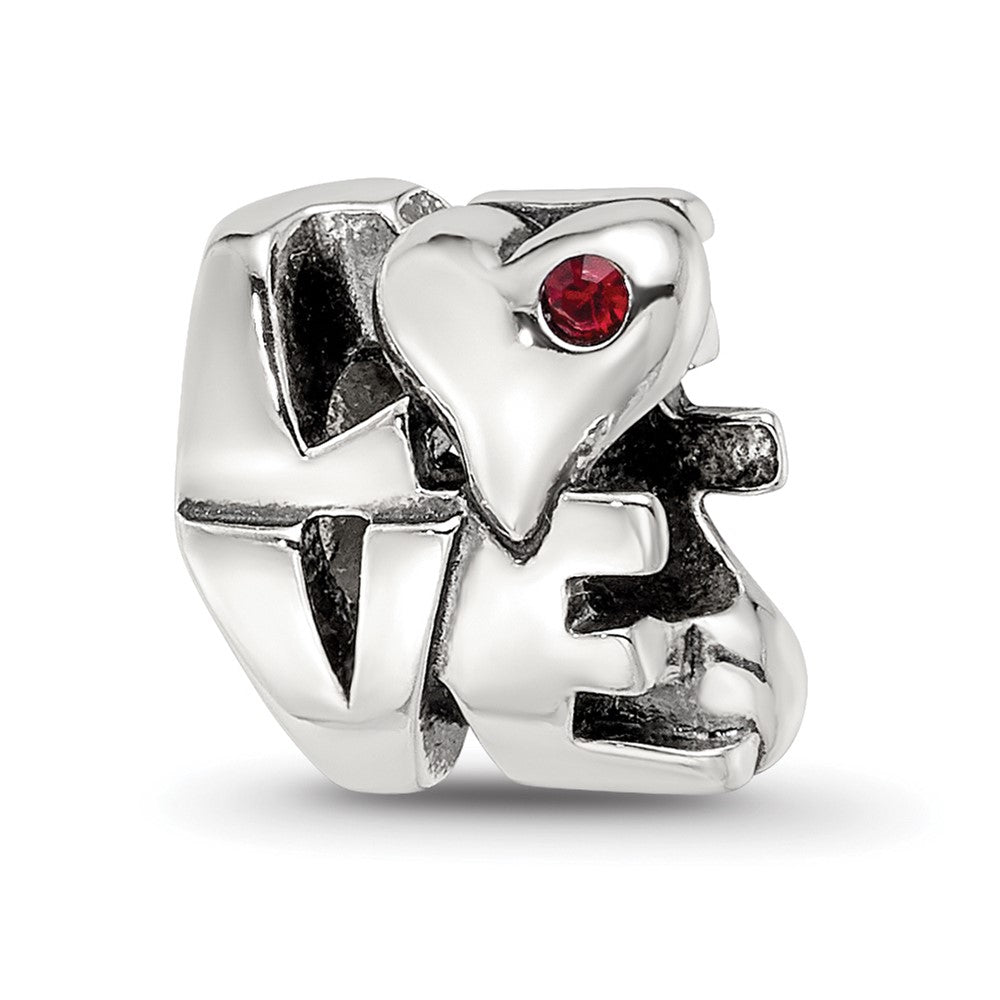 Sterling Silver Reflections Crystal LOVE Bead