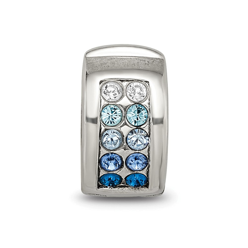 Sterling Silver Reflections Crystal Channel Blues Clip Bead