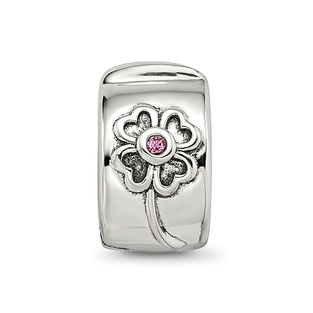 Sterling Silver Reflections Crystal Flower Clip Bead