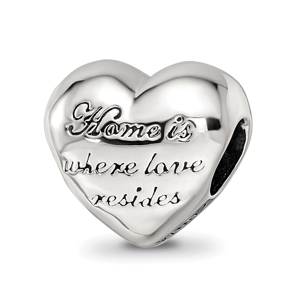 Sterling Silver Reflections Crystals Love Resides Heart Bead