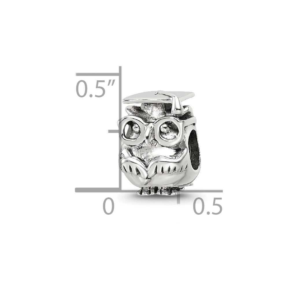 Sterling Silver Reflections Graduation Owl Bead