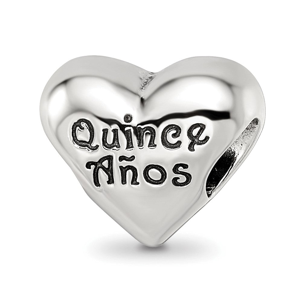 Sterling Silver Reflections Crystals Quinceanera Heart Bead