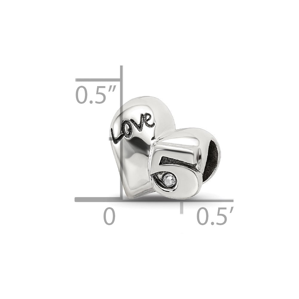 Sterling Silver Reflections Crystals 5th Anniversary Bead