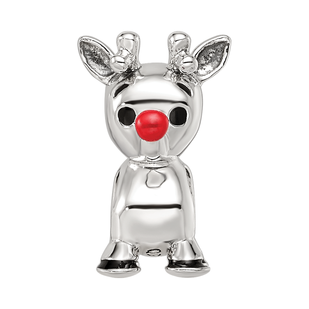 Sterling Silver Reflections Red Enamel Rudolph Bead