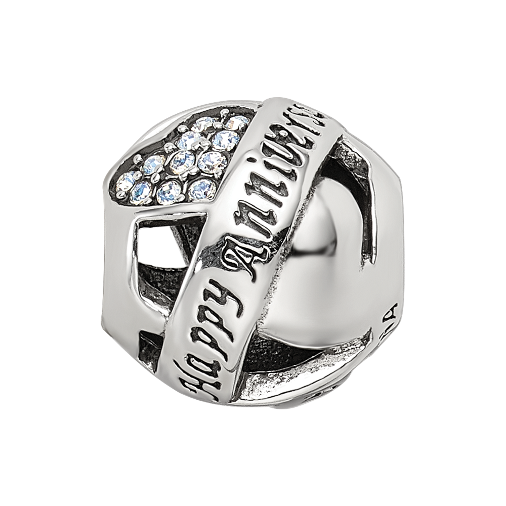 Sterling Silver Reflections Crystals Anniversary Bead