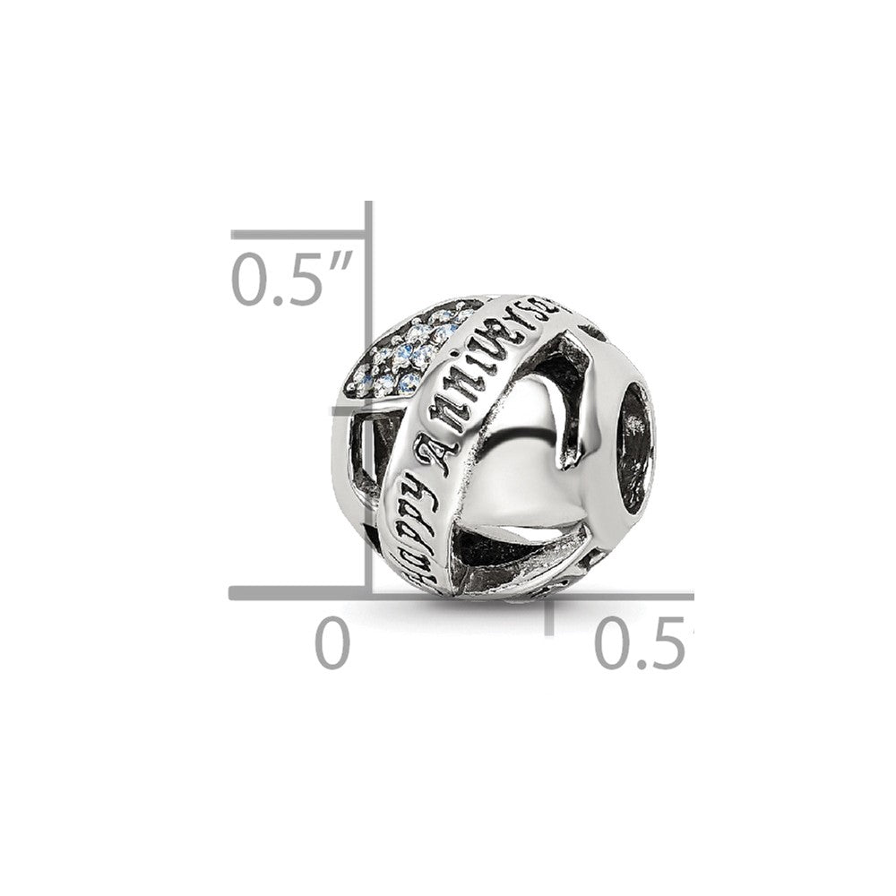 Sterling Silver Reflections Crystals Anniversary Bead