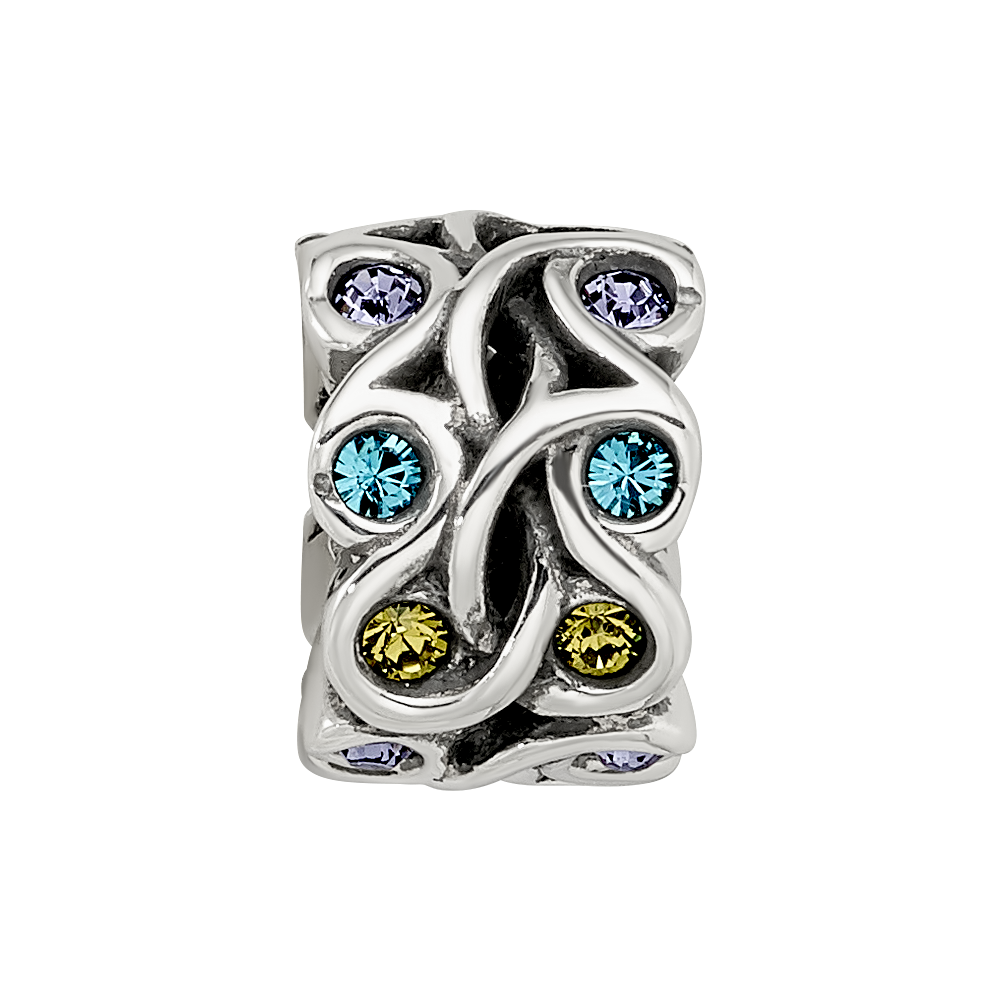 Sterling Silver Reflections Crystals Mandala Spacer Bead