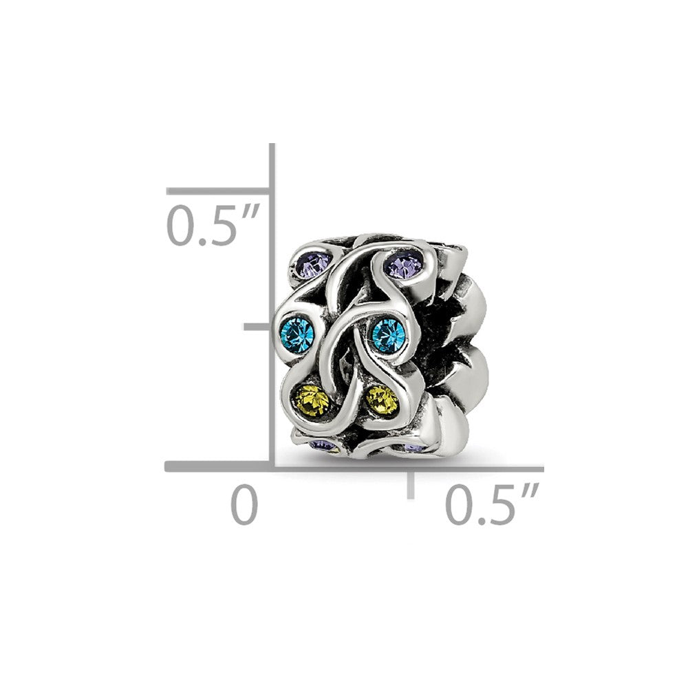 Sterling Silver Reflections Crystals Mandala Spacer Bead