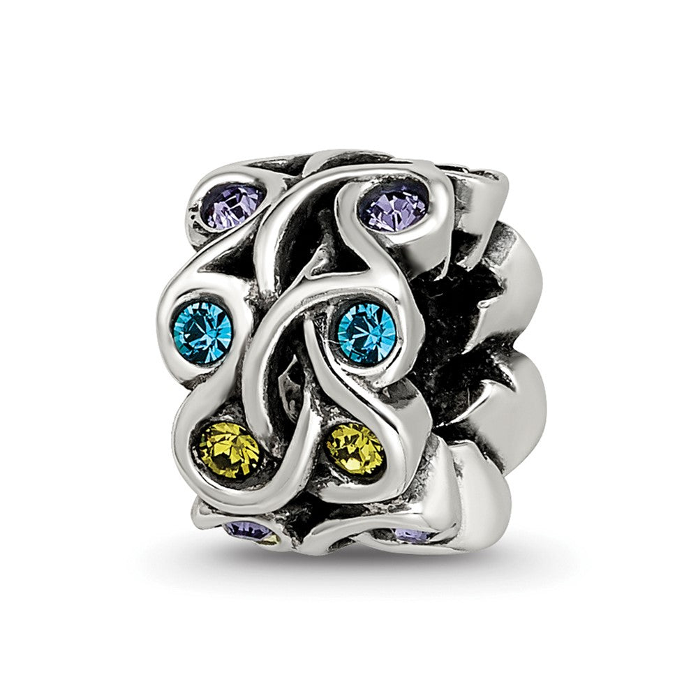 Sterling Silver Reflections Crystals Mandala Spacer Bead