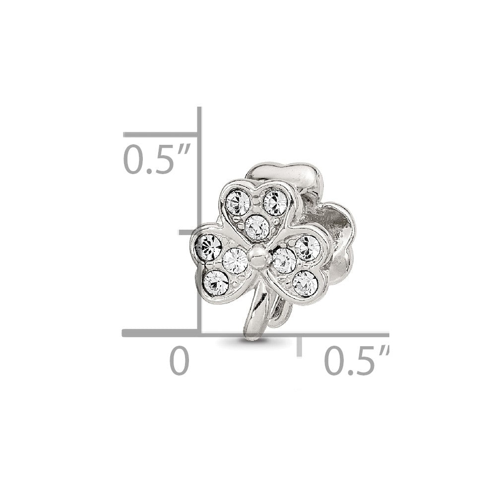 Sterling Silver Reflections Enameled Crystal Shamrock Bead