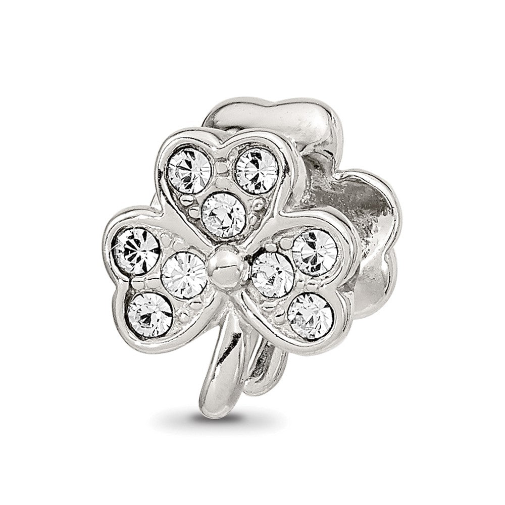 Sterling Silver Reflections Enameled Crystal Shamrock Bead