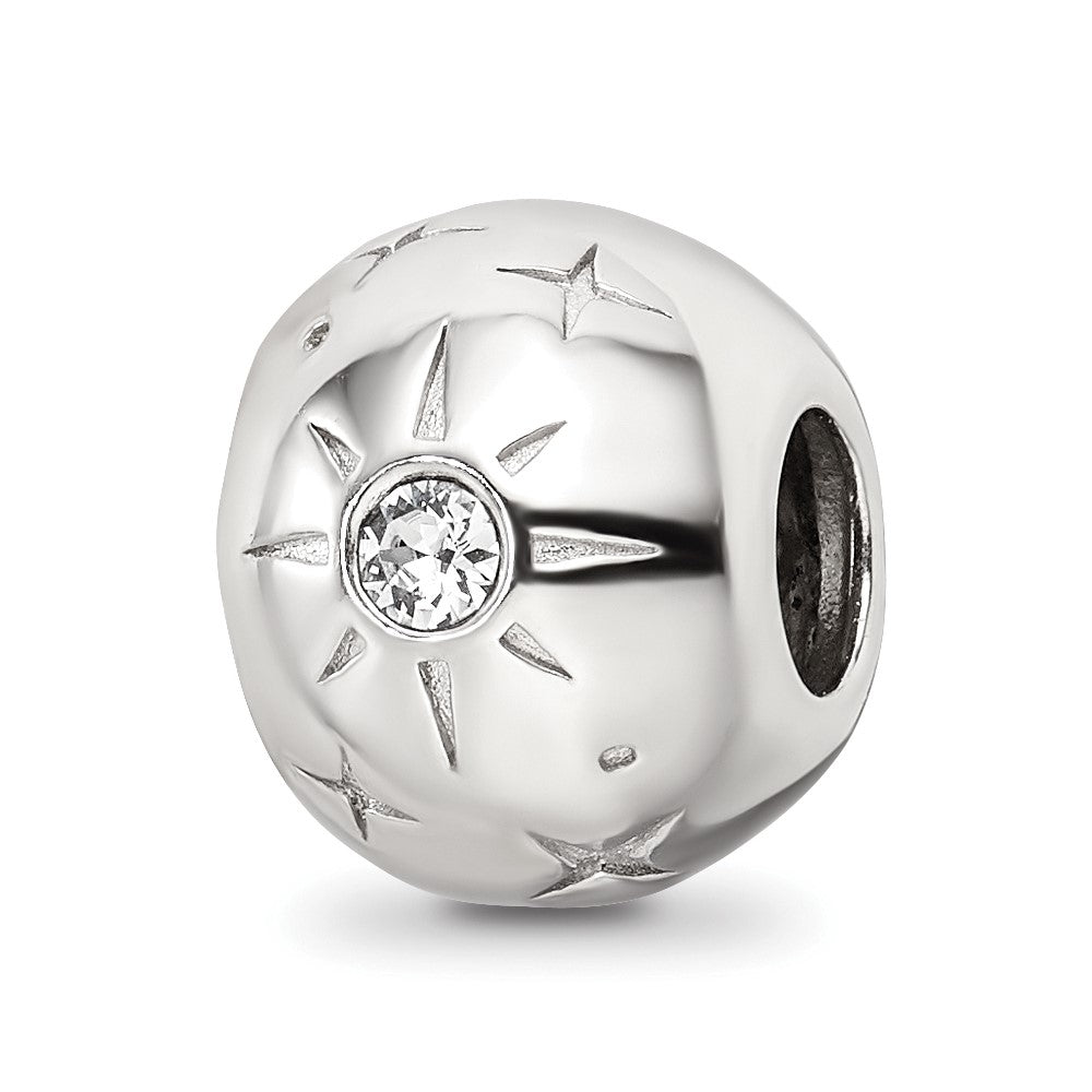 Sterling Silver Reflections Rh-plated Enamel Crystal ALL THE BEST Bead