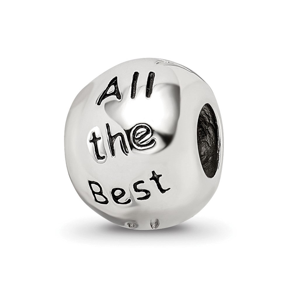 Sterling Silver Reflections Rh-plated Enamel Crystal ALL THE BEST Bead