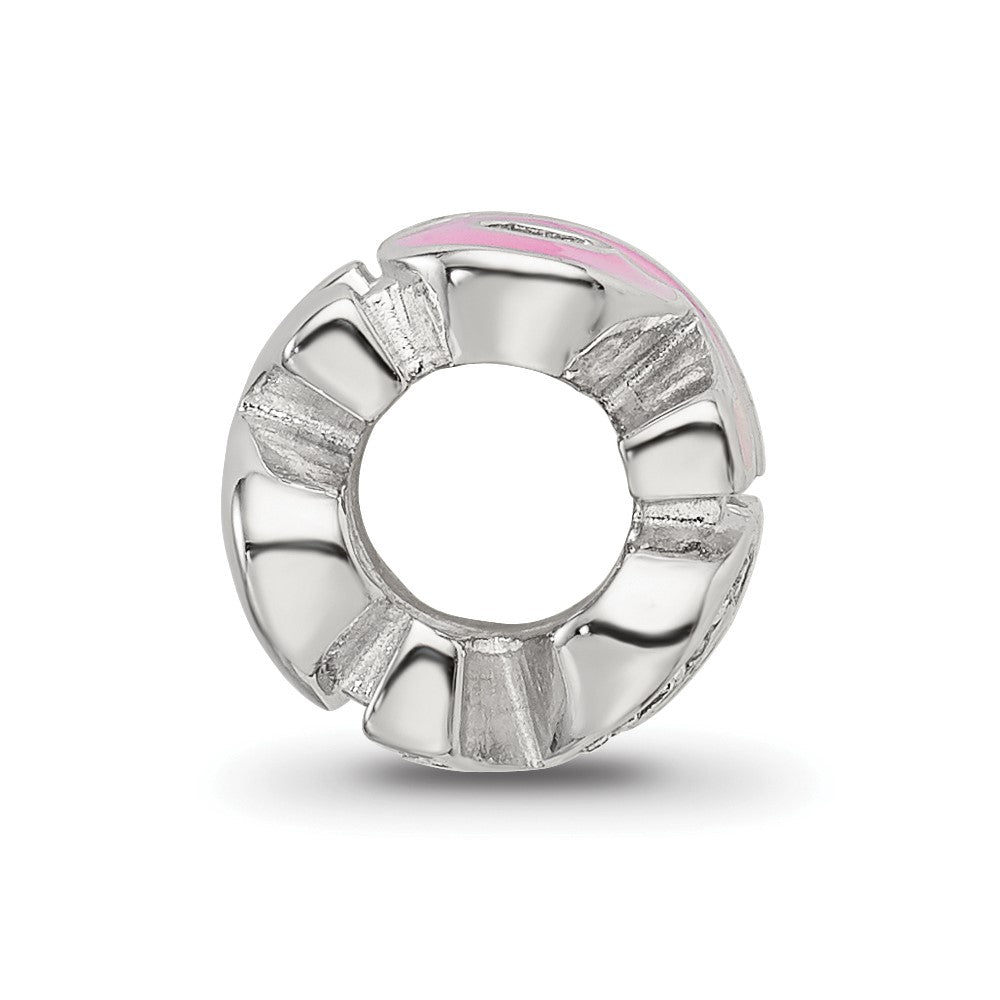 Sterling Silver Reflections Pink Enameled Crystal 16 Bead