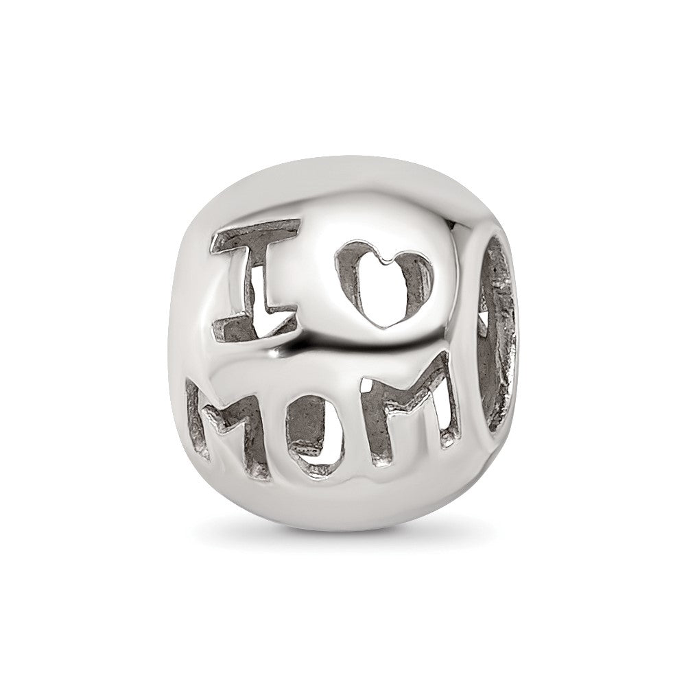 Sterling Silver Reflections Cutout I Heart Mom Bead