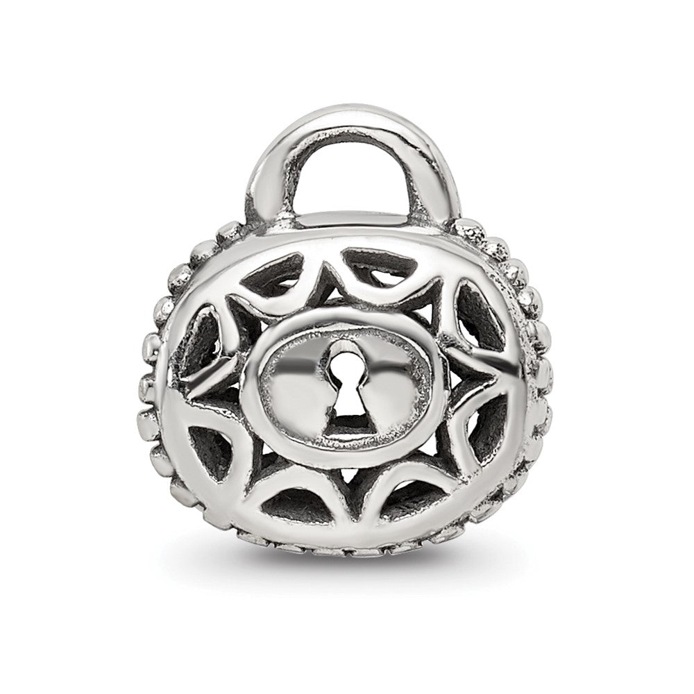 Sterling Silver Reflections Filigree Padlock Bead