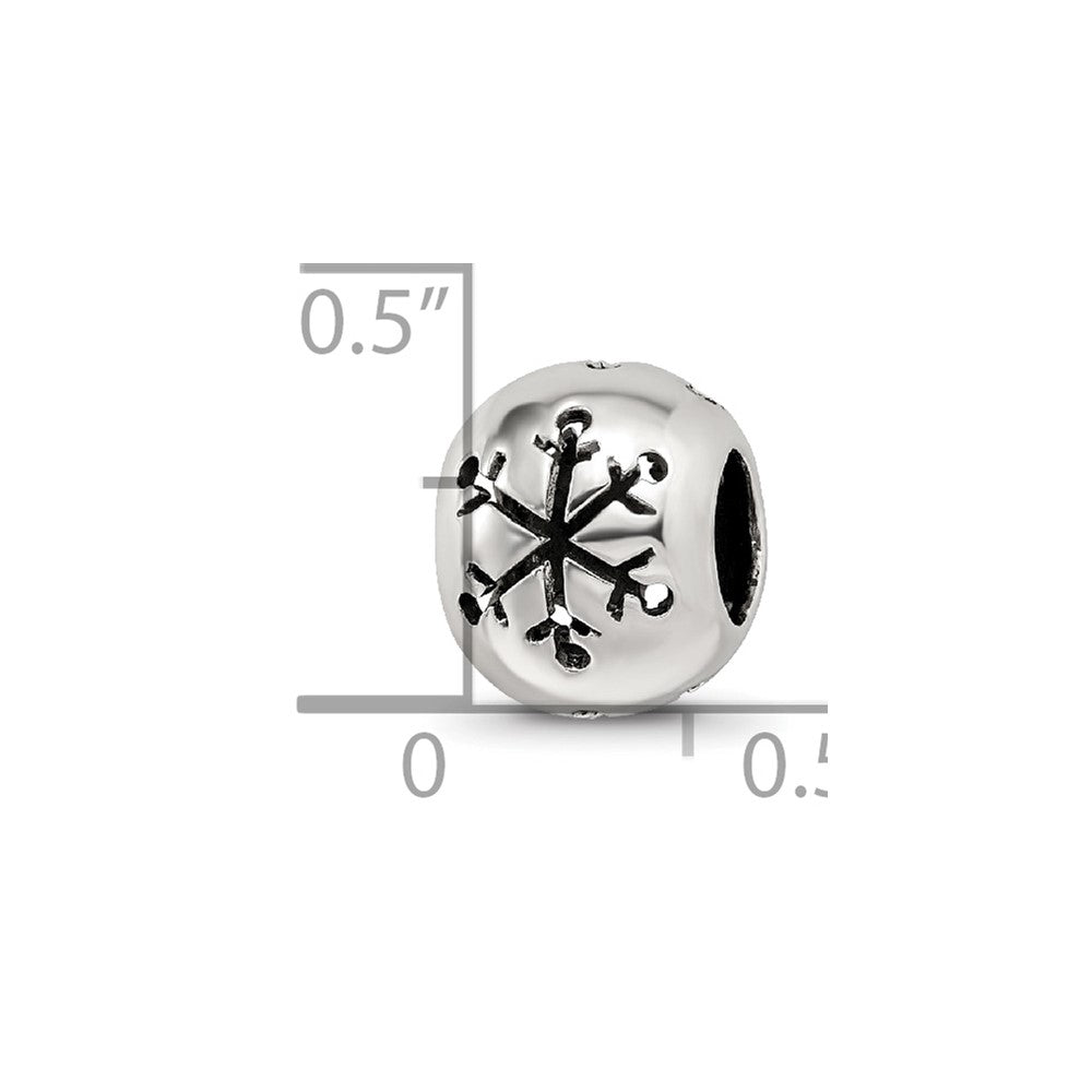 Sterling Silver Reflections Cutout Snowflake Bead