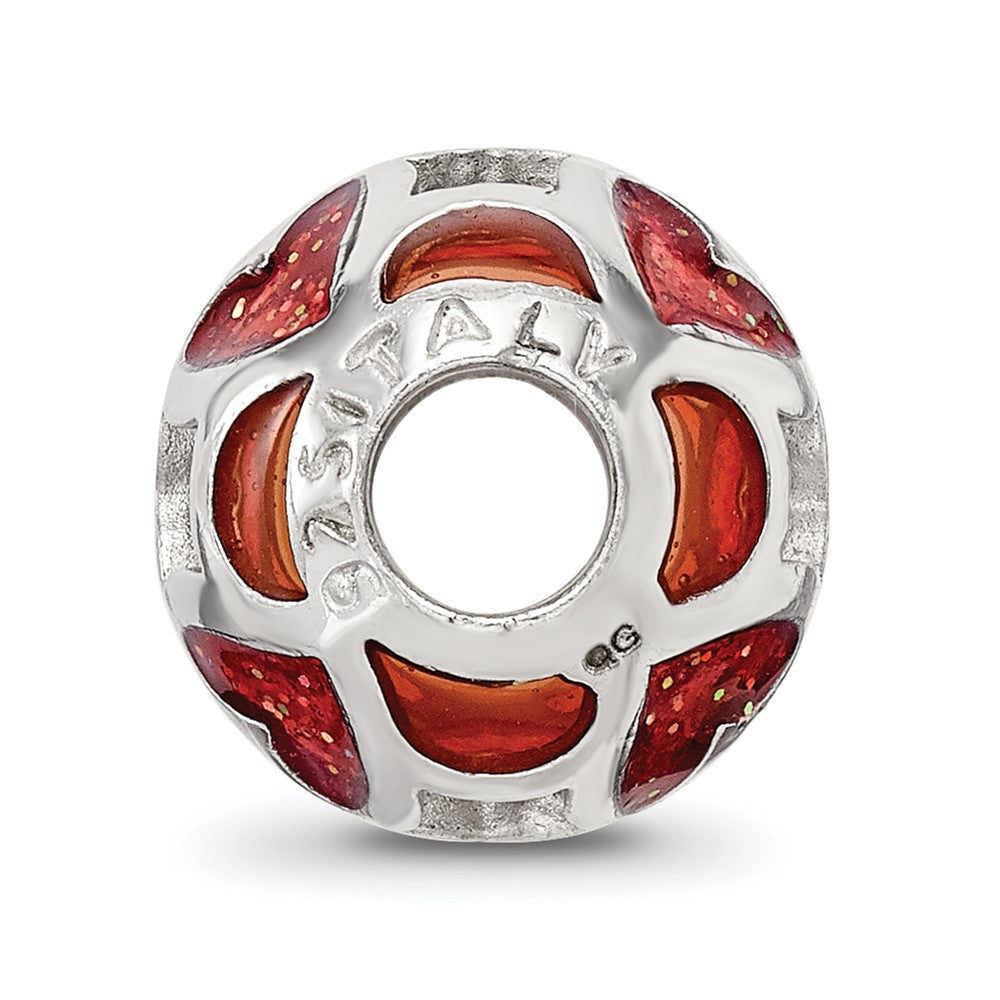 Sterling Silver Reflections Red Heart Enameled Bead