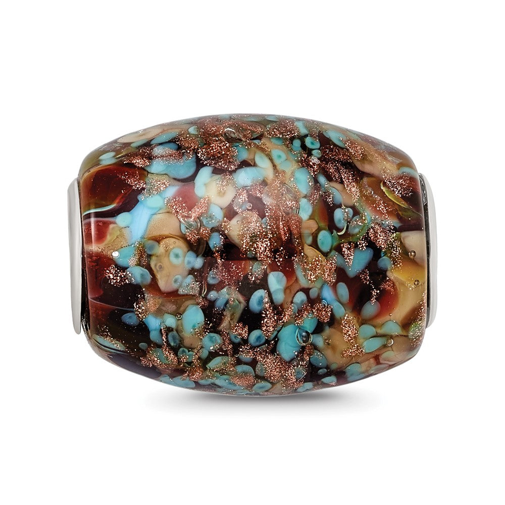 Ster.Silver Reflections Multi-color Glitter Desert Sunset Fenton Glass Bead