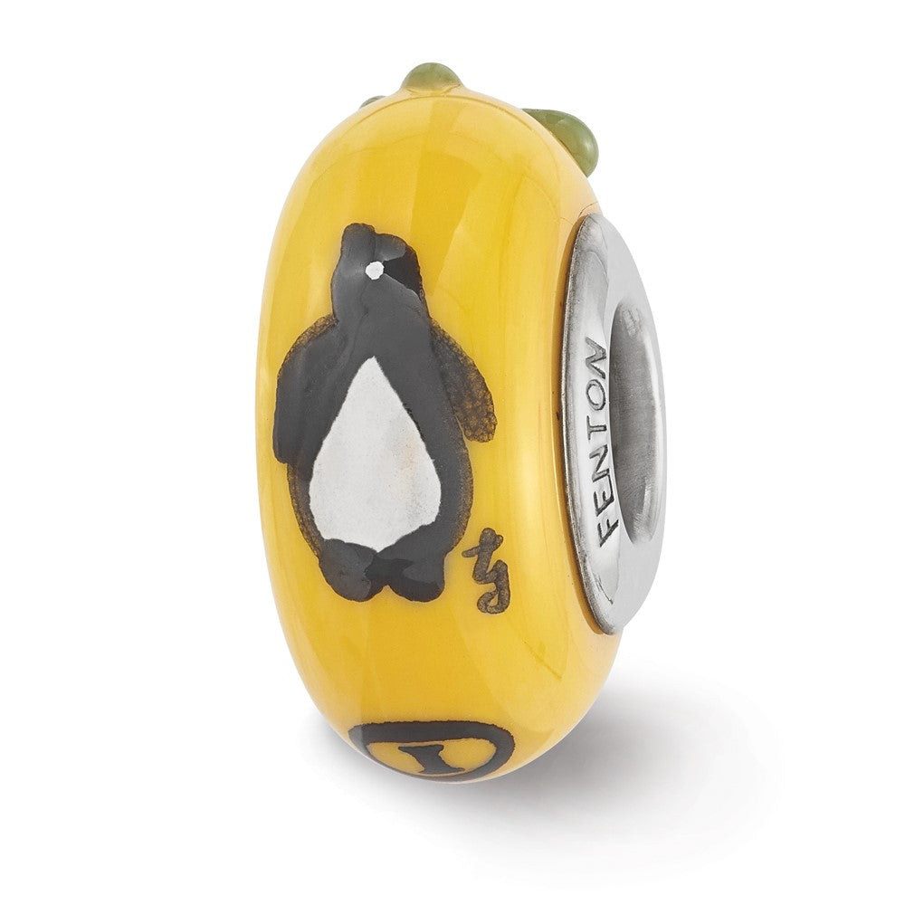 Ster.Silver Reflections Hand Painted Theta Phi Alpha Fenton Glass Bead