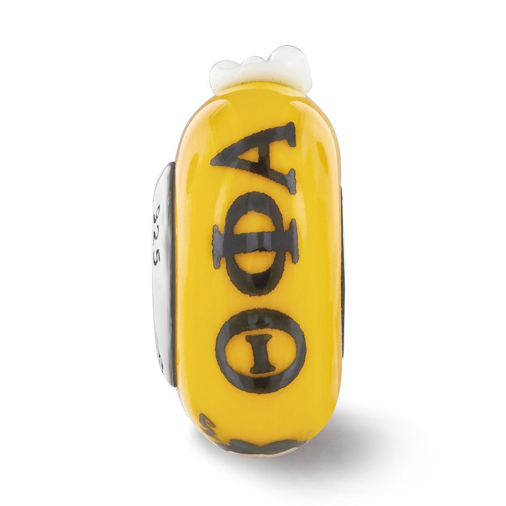 Ster.Silver Reflections Hand Painted Theta Phi Alpha Fenton Glass Bead
