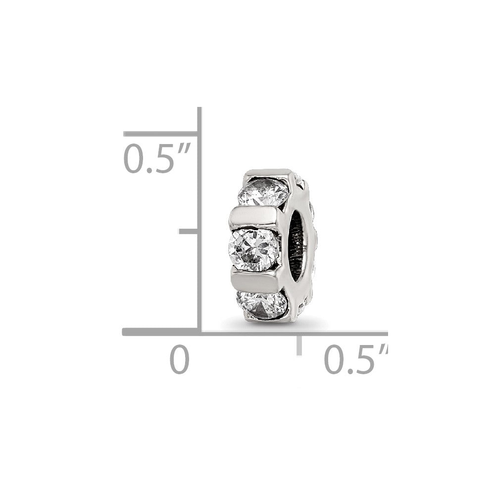 Sterling Silver Reflections CZ Bead