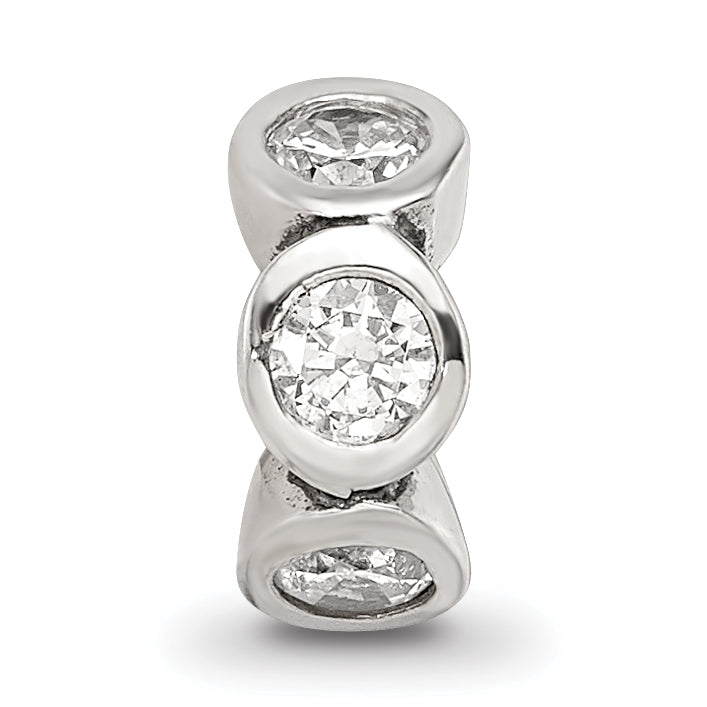Sterling Silver Reflections CZ Bead Size: 10MM X 3.64MM