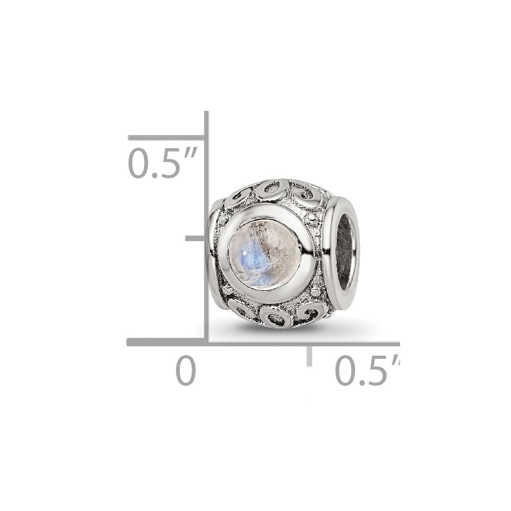Sterling Silver Reflections Moonstone Bead