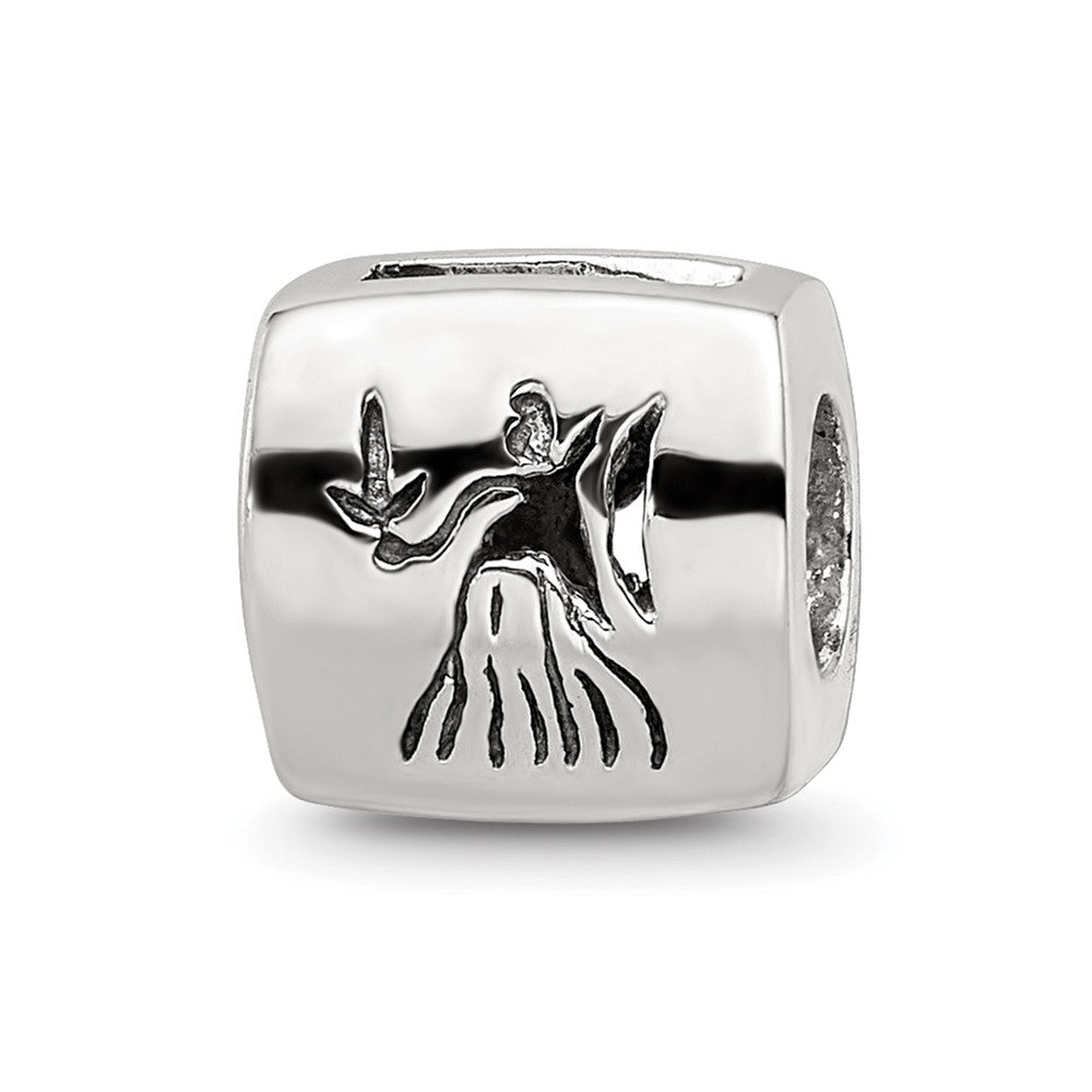 Sterling Silver Reflections Virgo Zodiac Antiqued Bead