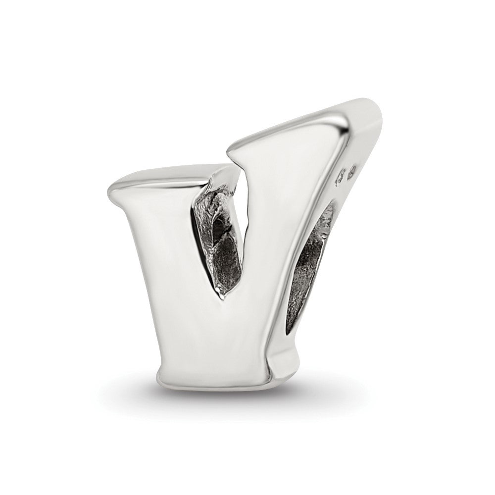 Sterling Silver Reflections Letter V Bead