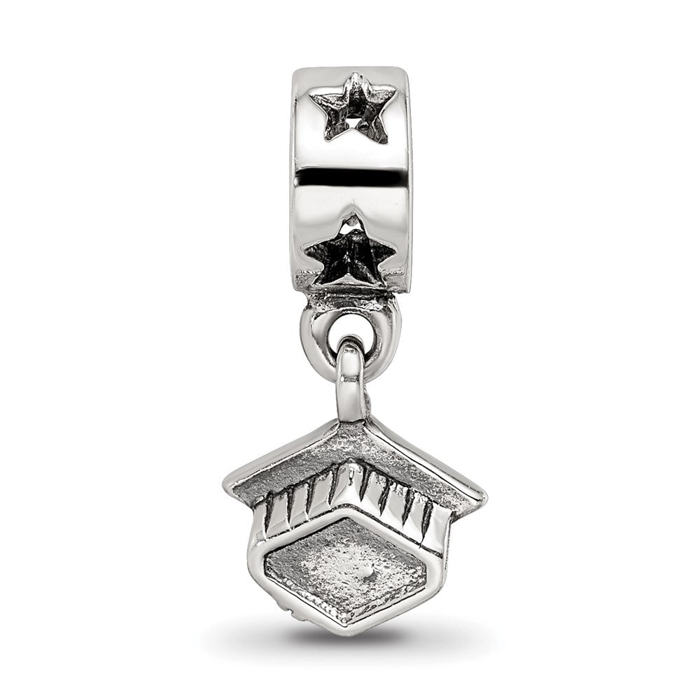 Sterling Silver Reflections Graduation Cap Dangle Bead