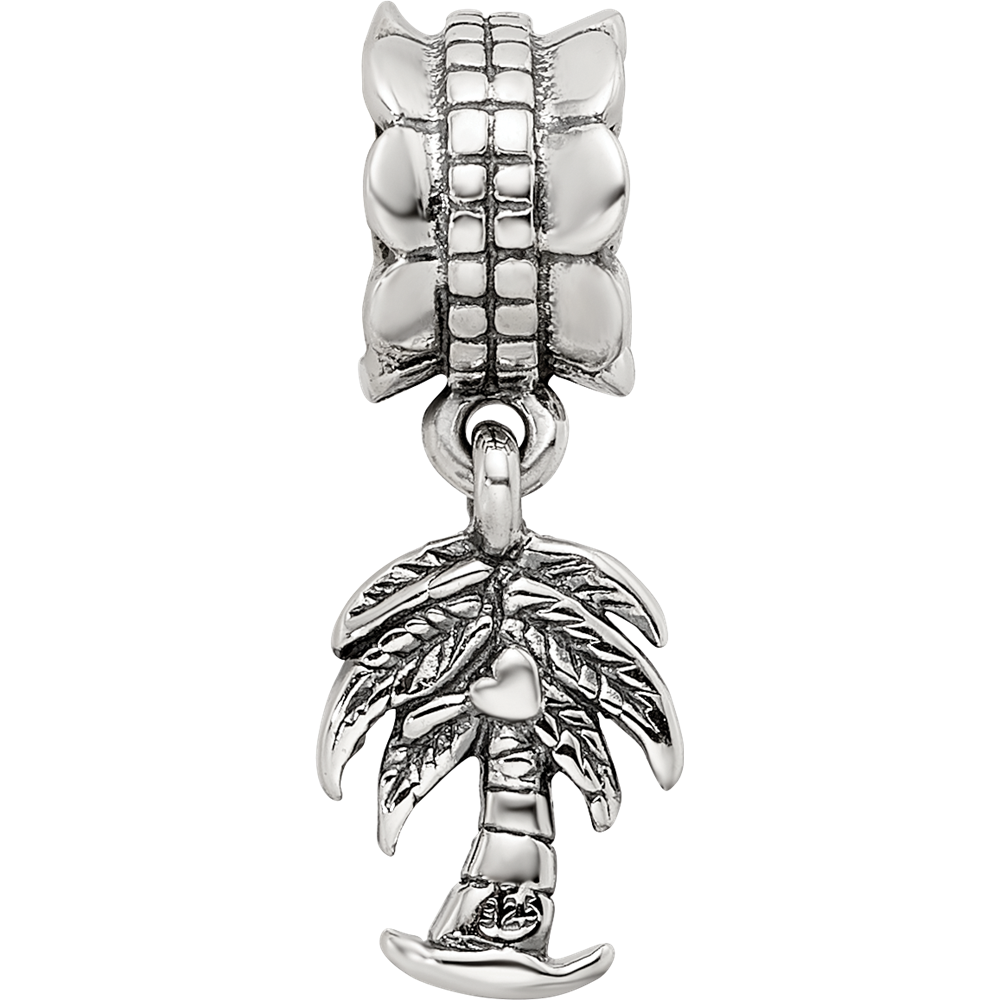 Sterling Silver Reflections Palm Tree Dangle Bead