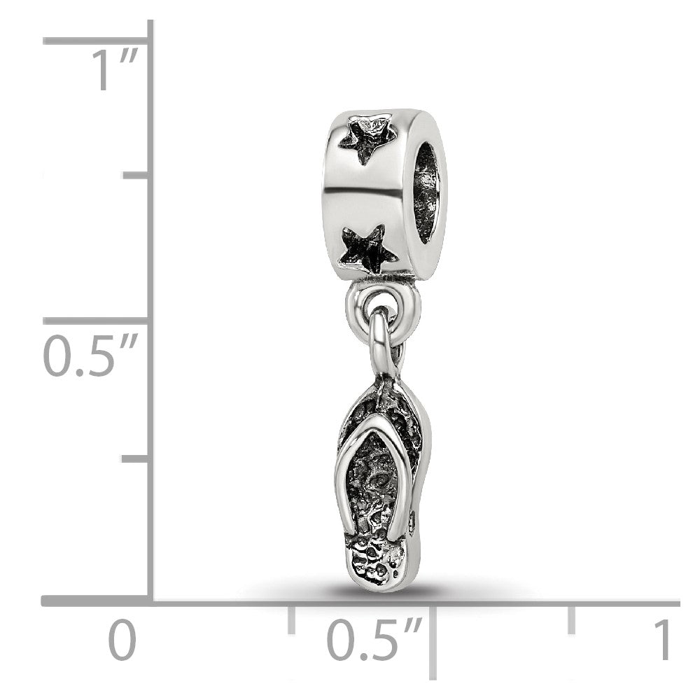 Sterling Silver Reflections Flip Flop Dangle Bead