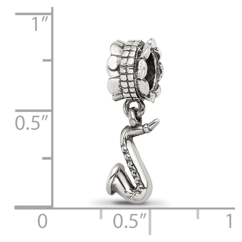 Sterling Silver Reflections Saxophone Dangle Bead