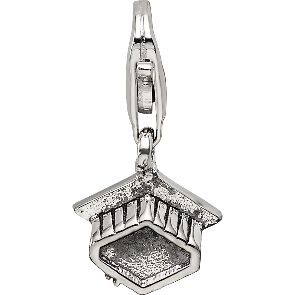 Sterling Silver Reflections Graduation Cap Click-on for Bead