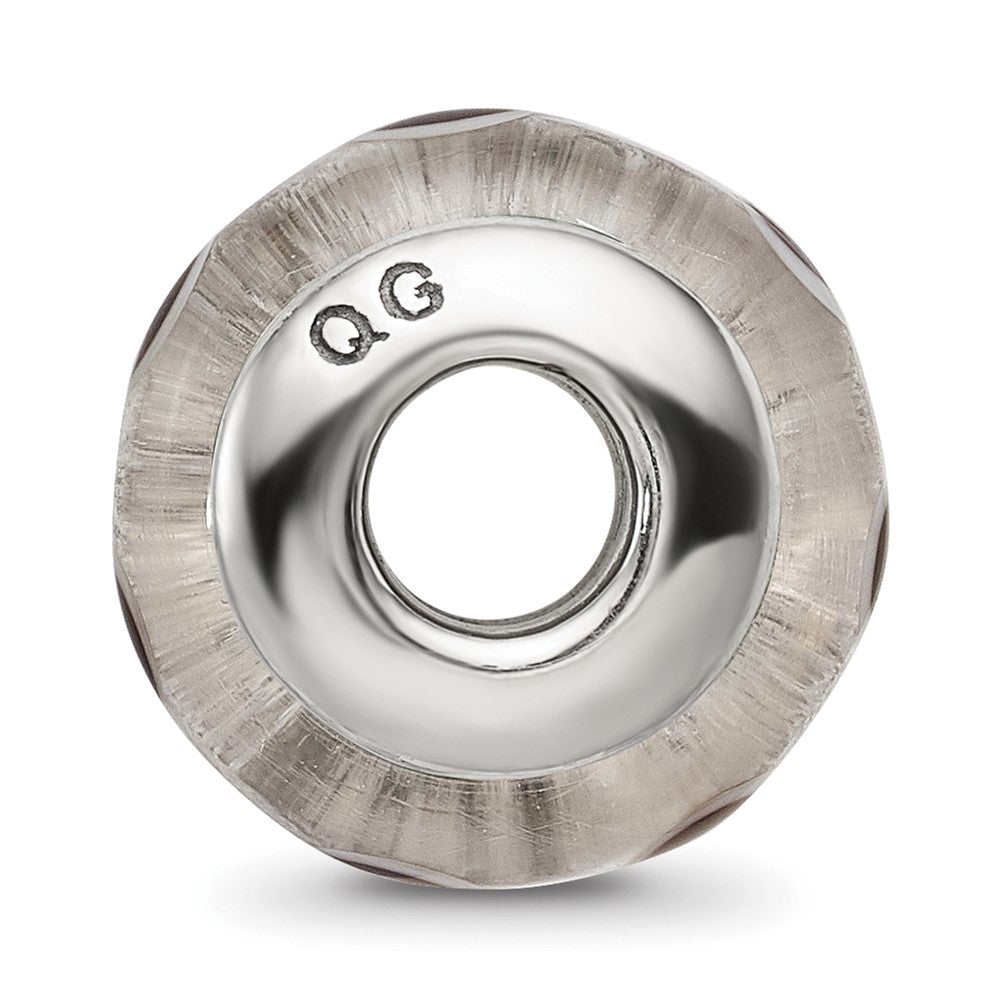 Sterling Silver Reflections Black Hand-blown Glass Bead