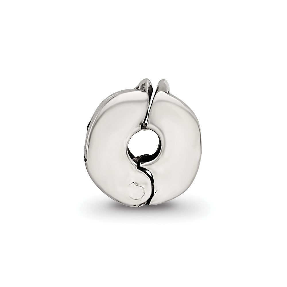 Kids Collection Sterling Silver Reflections Heart Pattern Clip Bead