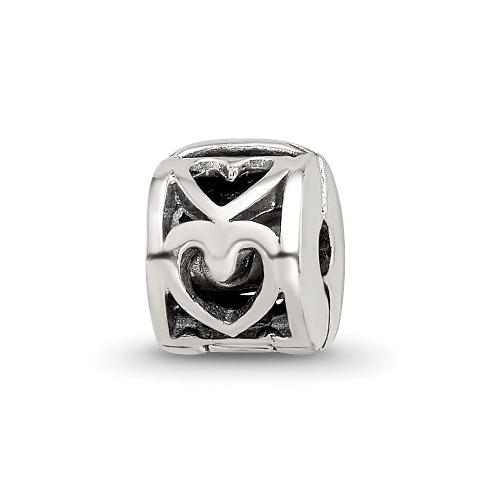 Kids Collection Sterling Silver Reflections Heart Pattern Clip Bead