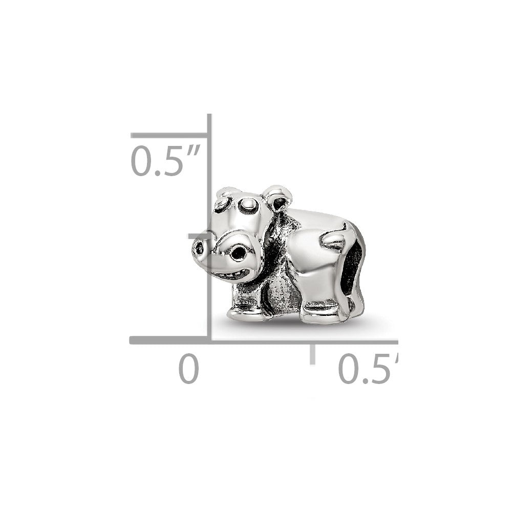 Sterling Silver Reflections Kids Hippo Bead