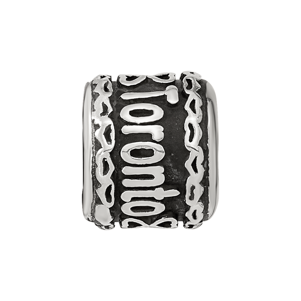 Sterling Silver Reflection Heart Boarder Personalized Bead